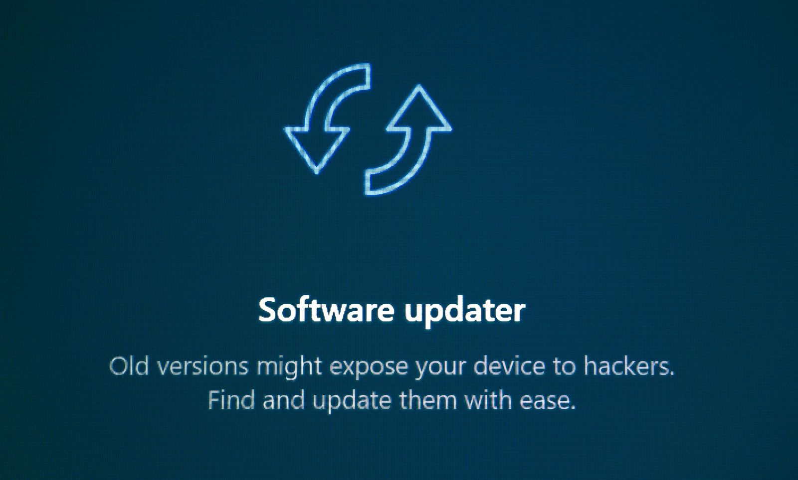 Schermo con codice e aggiornamenti software